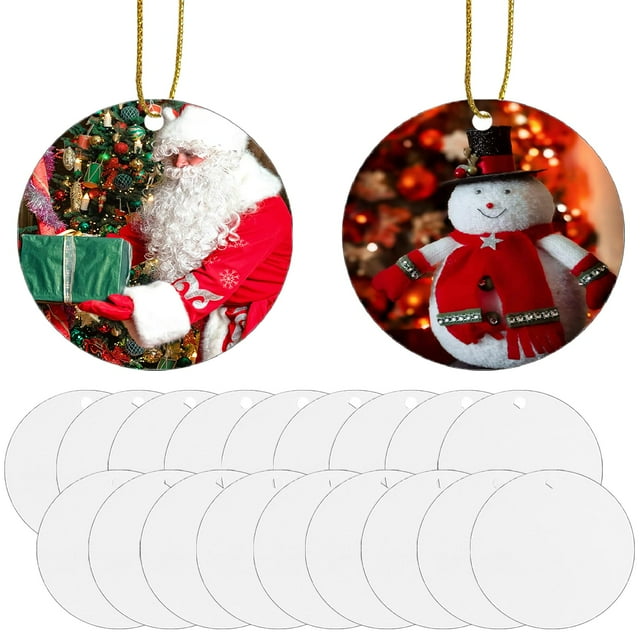 Adornos navideños de metal por sublimación Guyuewey, 9 cm, 20 unidades
