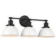 thumbnail image 5 of Design House Savannah Rustic 3-Light Matte Black Dimmable Vanity Light with White Metal Shades, 5 of 15