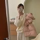 thumbnail image 2 of Suéter suave estilo pecho rizado para mujer 2024 otoño e invierno nuevo estilo suéter suelto estilo perezoso top para mujer cuello redondo, 2 of 5