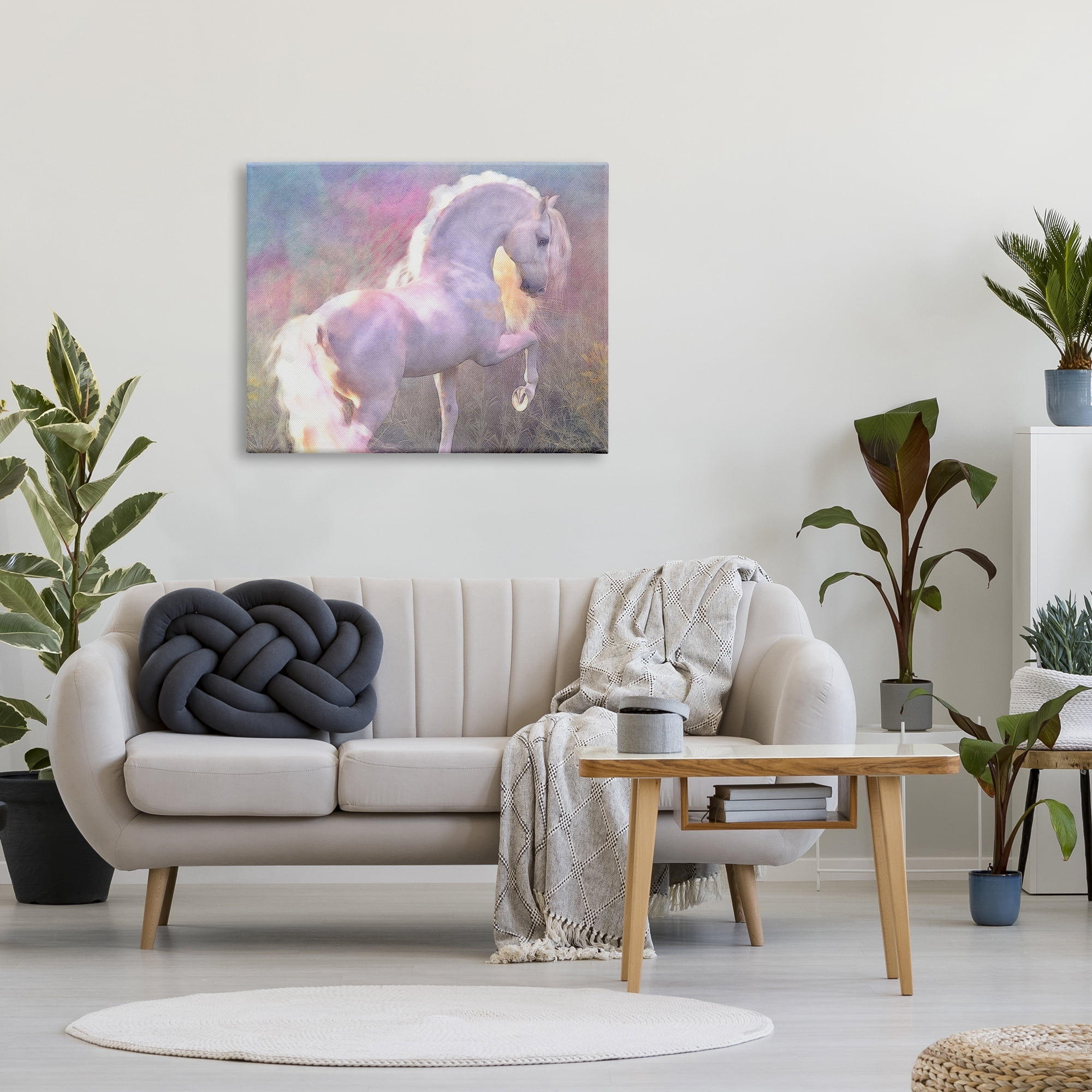 Stupell Industries Evenglow Pastel Horse Animals & Insects Painting Gallery Wrapped Canvas Art Print Wall Art, 40 x 30