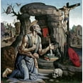thumbnail image 2 of Di Giovanni, Bartolomeo 26x26 Gold Ornate Wood Framed with Double Matting Museum Art Print Titled - Saint Jerome, 2 of 4