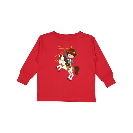 

Inktastic Cowboy Sheriff Horse Lasso Western Brown Hair Boys Long Sleeve Toddler T-Shirt