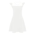 thumbnail image 5 of JUMEYU Big Girls Dresses Summer Dresses Girls Birthday Party Dress Ruffle Sleeve Sequin Dots Floral Tulle Dress Size 10-12 (White,10-12 Years), 5 of 5