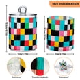 thumbnail image 5 of Yayeee 2 Pack Qtip Holder Bathroom Cotton Swab Canister with Lid Clear Dispenser Set, Blue Checkered Pattern, 5 of 6