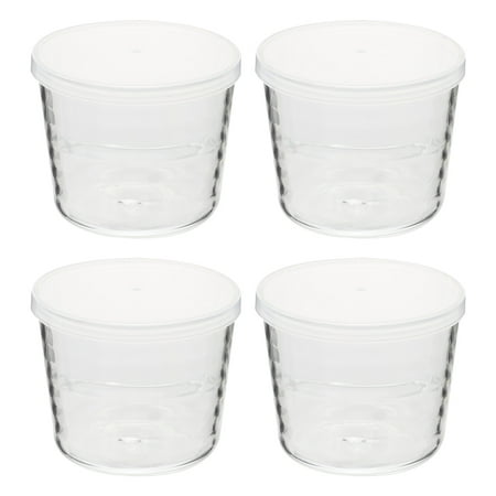 

NUOLUX 1 Set 4Pcs 200ml Juice Milk Cups Practical Pudding Glass Cups (Transparent)