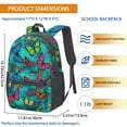 thumbnail image 3 of Butterfly and Multicolor Teal Pattern 17" School Backpacks for Teens,Waterproof Oxford Fabric,S-Shape Padded Straps for School,Travel,Hiking,Camping, 3 of 6