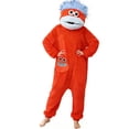 thumbnail image 2 of Ktoot Monster Onesie Adult Funny Plush Buttery Soft Pajamas Cozy Full Body Sleepwear for Women Men,Big Mouth Monster Onesies Pjs Ghost One Piece Outfit(No Shoes Included/Red), 2 of 3