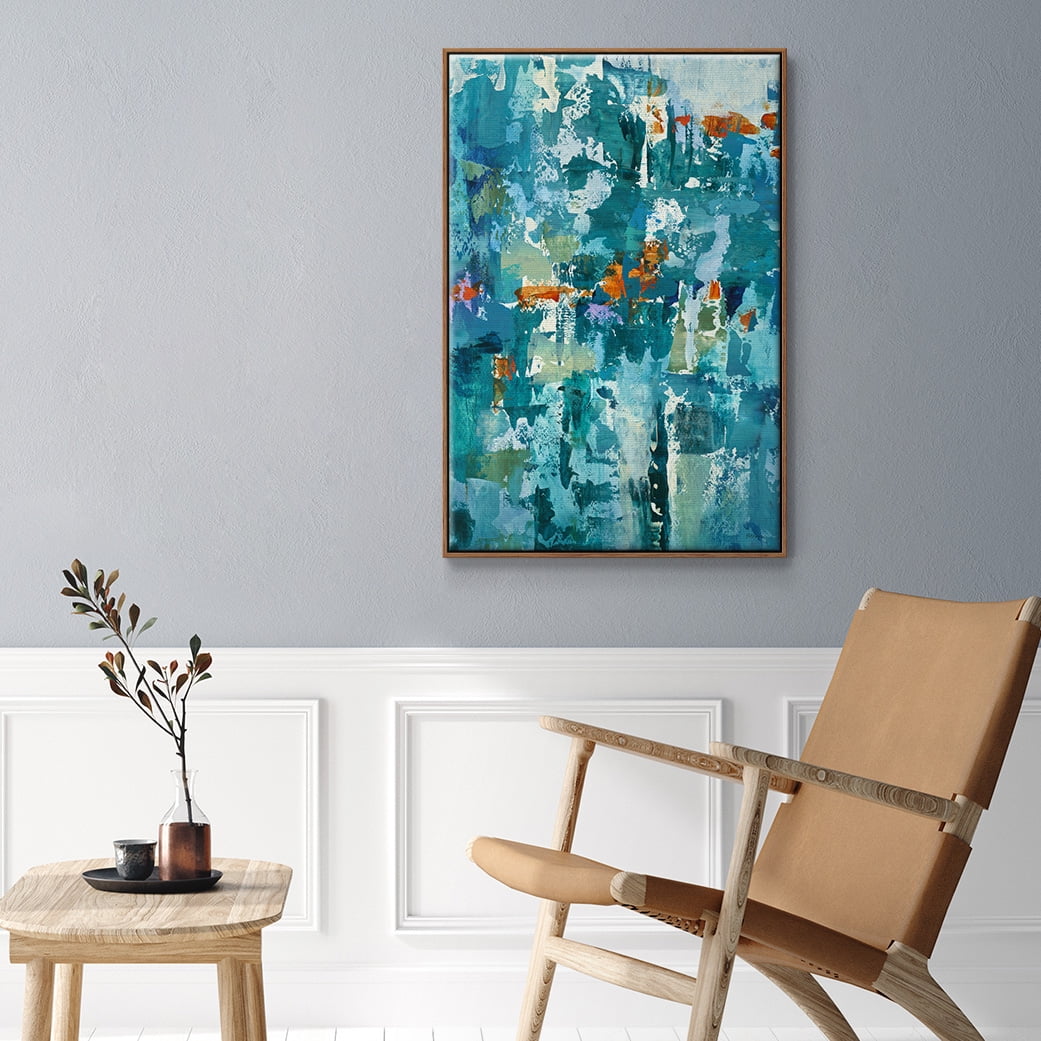 Reticent I Framed Premium Gallery Wrapped Canvas - Ready to Hang - 25 x 37 - Walnut Floating Frame