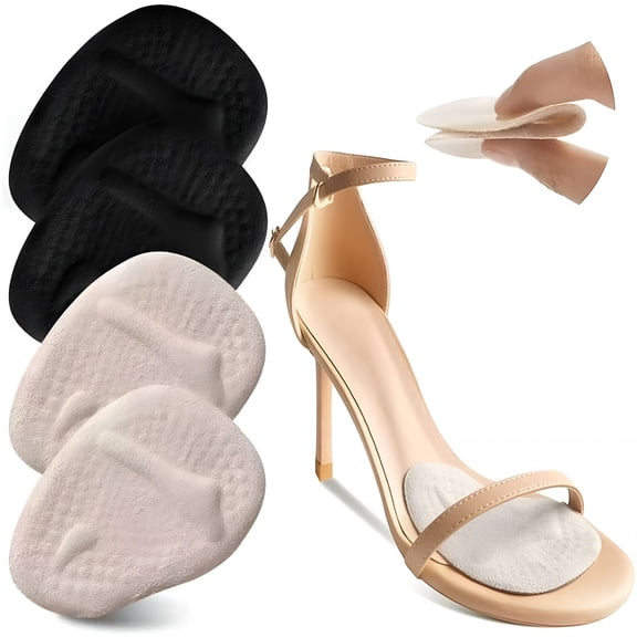XIRQI Metatarsal Pads Women, Heel Inserts for Women All Day Reduce Foot Pain, for Stop Feet From Sliding Forward Shoe Inserts for Women for Too Big Shoe (Pale Apricot)