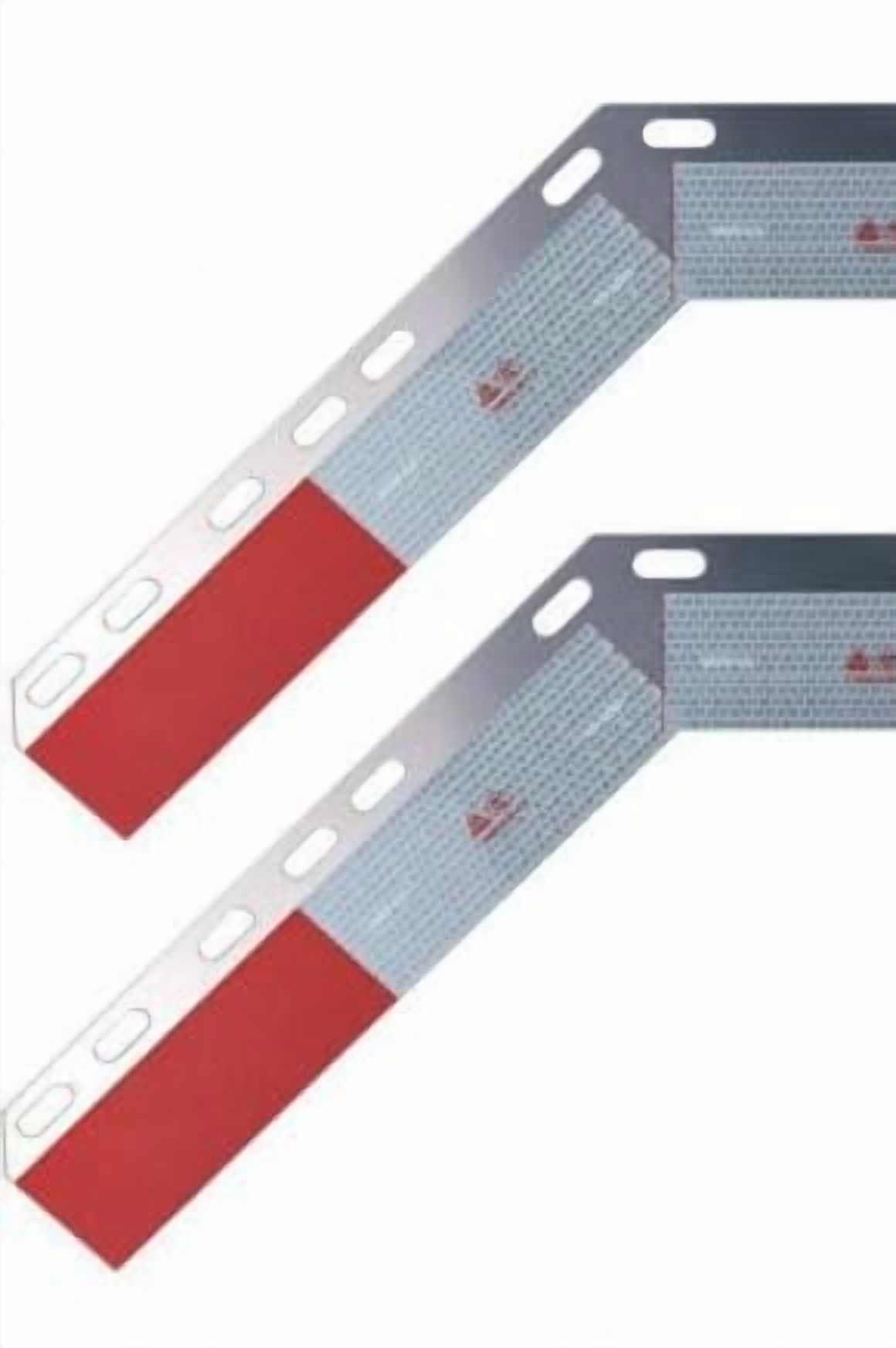 TORQUE Mud Flap Angled Reflector Aluminum 14.25" x 12.25" for Semi Truck and Semi Trailer 135 Degree Angle Strips Mud Flap Hanger Pair (TRMFHREFA1412)