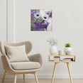 thumbnail image 2 of Farmhouse Purple Floral Wall Art for Living Room Daisy Flower and Butterfly Canvas Wall Art Grey and White Abstract Geometric Framed Wall Art for Bedroom Bathroom Wall Decor,12L X 12W Inches, 2 of 6