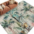 thumbnail image 3 of 6x9 Area Rugs, Summer Palm Trees Non-Skid Rubber Backing Large Rectangle Rugs - Living Room Bedroom Home Office, Vintage Botanical Tropical Leaves Indoor Floor Mat Carpets Washable Rug, 3 of 9