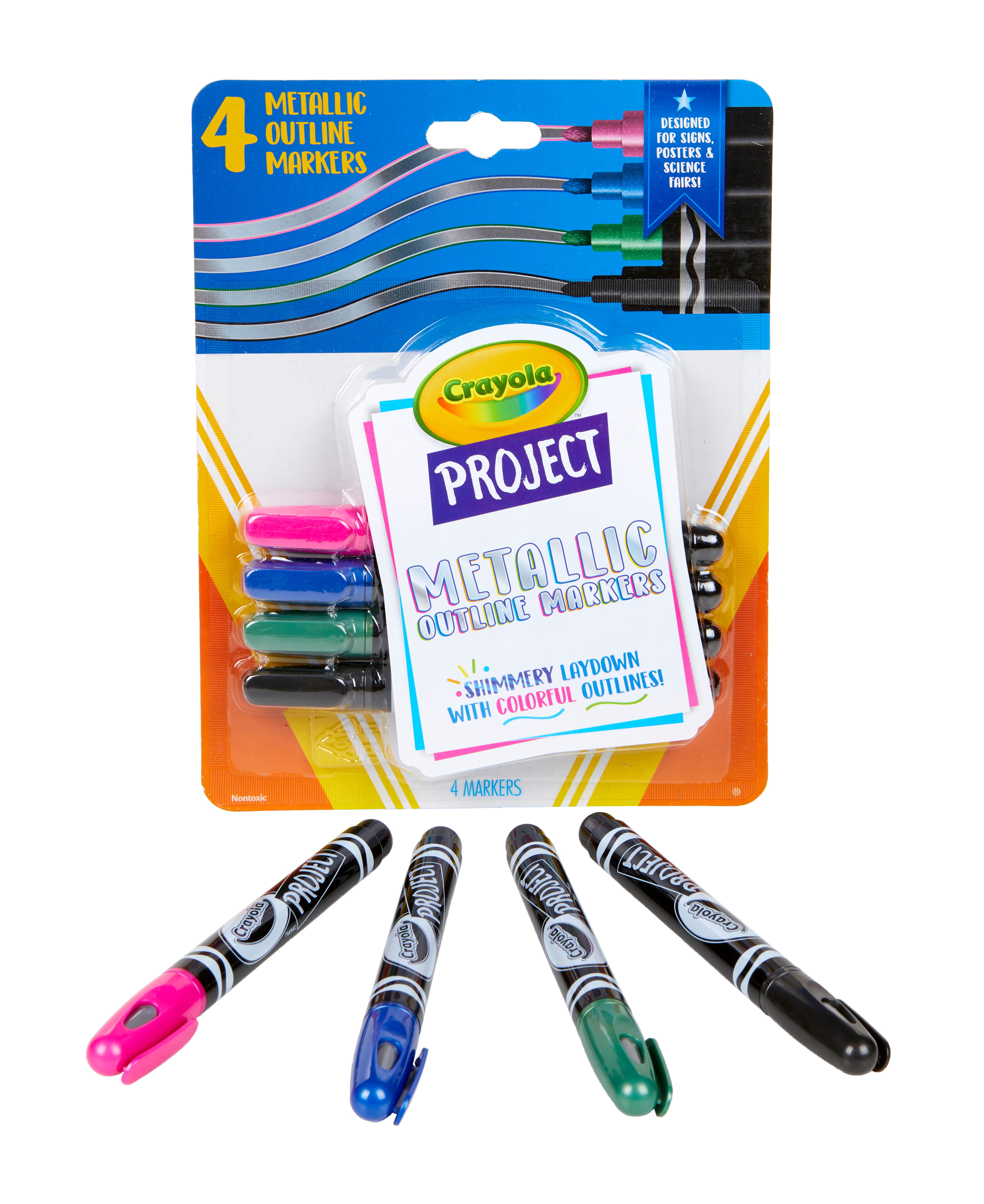 Crayola Metallic Markers Bullet Point Assorted Colors Pack Of 8 - Office  Depot