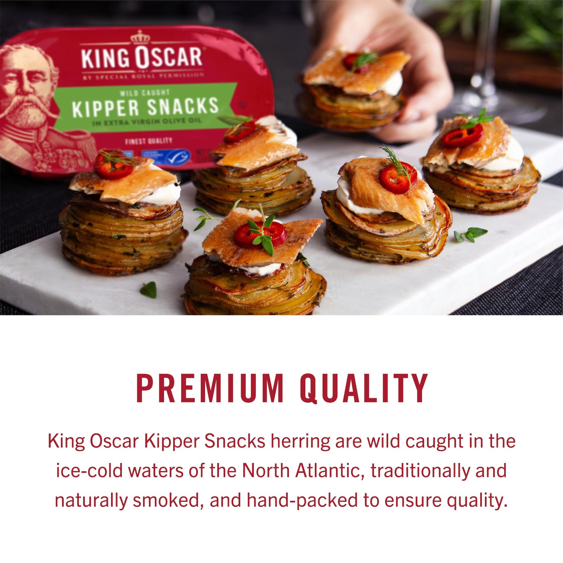 (12 pack) King Oscar Wild Caught Kipper Snacks in Extra Virgin Olive Oil 3.54 oz