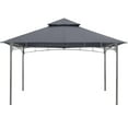 thumbnail image 5 of ABCCANOPY 11'x11' Patio Gazebo With Double Soft Roof Canopies for Shade and Rain,Dark Gray, 5 of 7