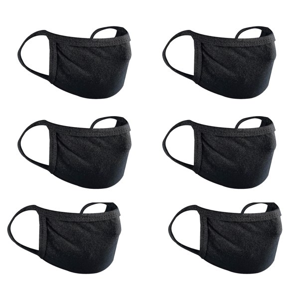 6 piezas de mascarillas faciales reutilizables de algodón para la contaminación del aire - Máscaras de seguridad de 2 capas