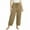 Khaki, variant on 2025 Women Corduroy Pants Baggy Wide Leg Pants Lightweight Casual Elastic Waisted Palazzo Harem Pants with Pockets