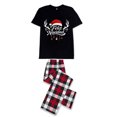 thumbnail image 5 of LuLiaMenton Feliz Navidad Antlers Black Matching Couples Christmas Pajamas Plaid Short Sleeve, 5 of 5