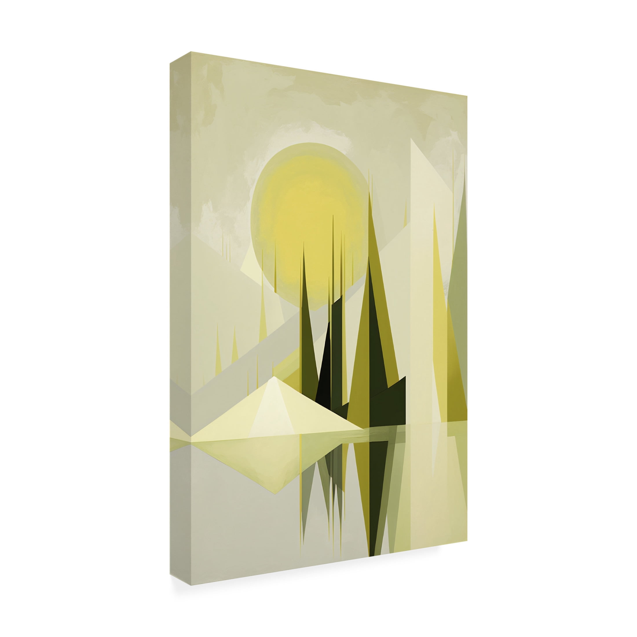 Canvas Wall Art - Ray Heere 'Mid Century Nature Green 16' Wall Art for Living Room, Bedroom, or Office Décor by Trademark Fine Art - 30 x 47 Inches