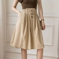 thumbnail image 4 of Utoimkio Women's Light Blue Culotte Shorts,High Waisted Cropped Wide Leg Trousers with Ruffled Waist and Buttons, 4 of 6