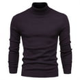 thumbnail image 3 of JUUYY Men's Slim Fit Mock Turtleneck Pullover Sweater Casual Basic Knitted Solid Color Thermal Sweaters Brown M, 3 of 5