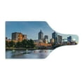 thumbnail image 2 of City Cutting Board, Early Morning Scenery in Melbourne Australia Famous Yarra River Scenic, Tempered Glass Cutting and Serving Board, Wine Bottle Shape, Orange Green Pale Blue, by Ambesonne, 2 of 5