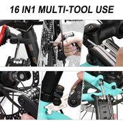 BE-TOOL 16-in-1 Tools Kit for Bicycle Multifunctional Bicycle Tool Repair Set Bike Replacement Accessories with Wrench and Screwdriver Black
