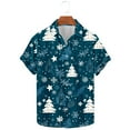 thumbnail image 5 of Men's Hawaiian Xmas Shirt Christmas Snowman Blouse Button Down Short Sleeve Shirts Snowflakes Printed Pullover Christmas Tree Shirt Festival Holiday Shirts Xmas Party Costume, 5 of 5