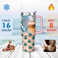 thumbnail image 4 of Christmas 40 OZ Tumbler with Handle Rust Resistant Travel Coffee Mugs Orange Background and Green Bow-tie Pine Tree Cafe Tumblers for Holiday Accessories Tumbler for Daughter Son, 4 of 6
