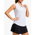 thumbnail image 2 of Camiseta de golf G Gradual sin mangas para mujer UPF 50+, color blanco jaspeado, 2 of 6