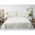 thumbnail image 4 of Marina Decoration Solid Embossed Pinsonic Coverlet Bedspread Bedding Ultra Soft Summer Quilt Set with Shams, Cream Color, 4 of 6