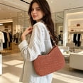 thumbnail image 4 of BUDAO00 Summer Woven Beach Bag Crossbody Bag Purse For Women, Bohemian Shoulder Bag, with Chain Shoulder Strap, Beach Tote for Travel or Daily Use (Brown), 4 of 6