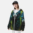 thumbnail image 2 of Kdxio Fluorescent Wolf Print Women Men Sun Protection UPF 50+ Jackets Zip Up Long Sleeve Hoodie Hiking Lightweight with Pockets, 2 of 5