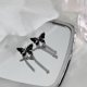 thumbnail image 4 of Pendientes colgantes de mariposa negra punk, pendientes de cadena con borlas de mariposa acrílica, pendientes largos de mariposa plateados, perno prisionero de mariposa negra, 4 of 5