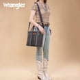 thumbnail image 4 of Wrangler Weatern Tote Bag for Women Medium Sized Aztec Handbags with Crossbody Strap, Tooled-Black, 4 of 6
