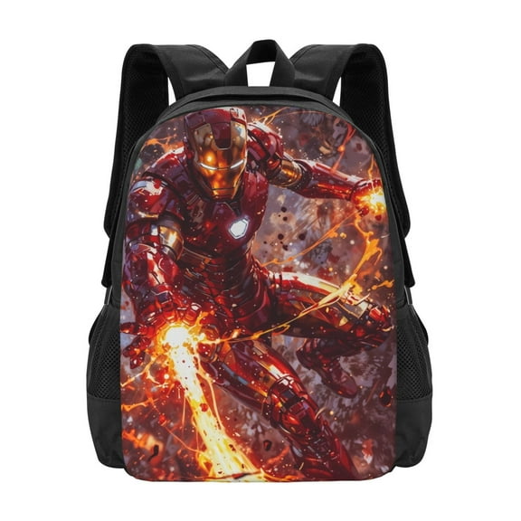 Iron-Man Backpack, Unisex Large Capacity Daypacks, Casual Lightweight Spacious Sports Backpacks Travel Bags
