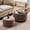Brown, variant on 28" Round Storage Ottoman Set of 2 with Wheels, Solid Wood Removable Lid, Multifunctional Foot Rest & Coffee Table for Living Room Bedroom, Beige