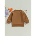 thumbnail image 4 of Qtinghua Toddler Baby Boys Birthday Outfit Letter Print Fall Sweatshirt Long Sleeve Pullover Tops Autumn Clothes Brown 18-24 Months, 4 of 8
