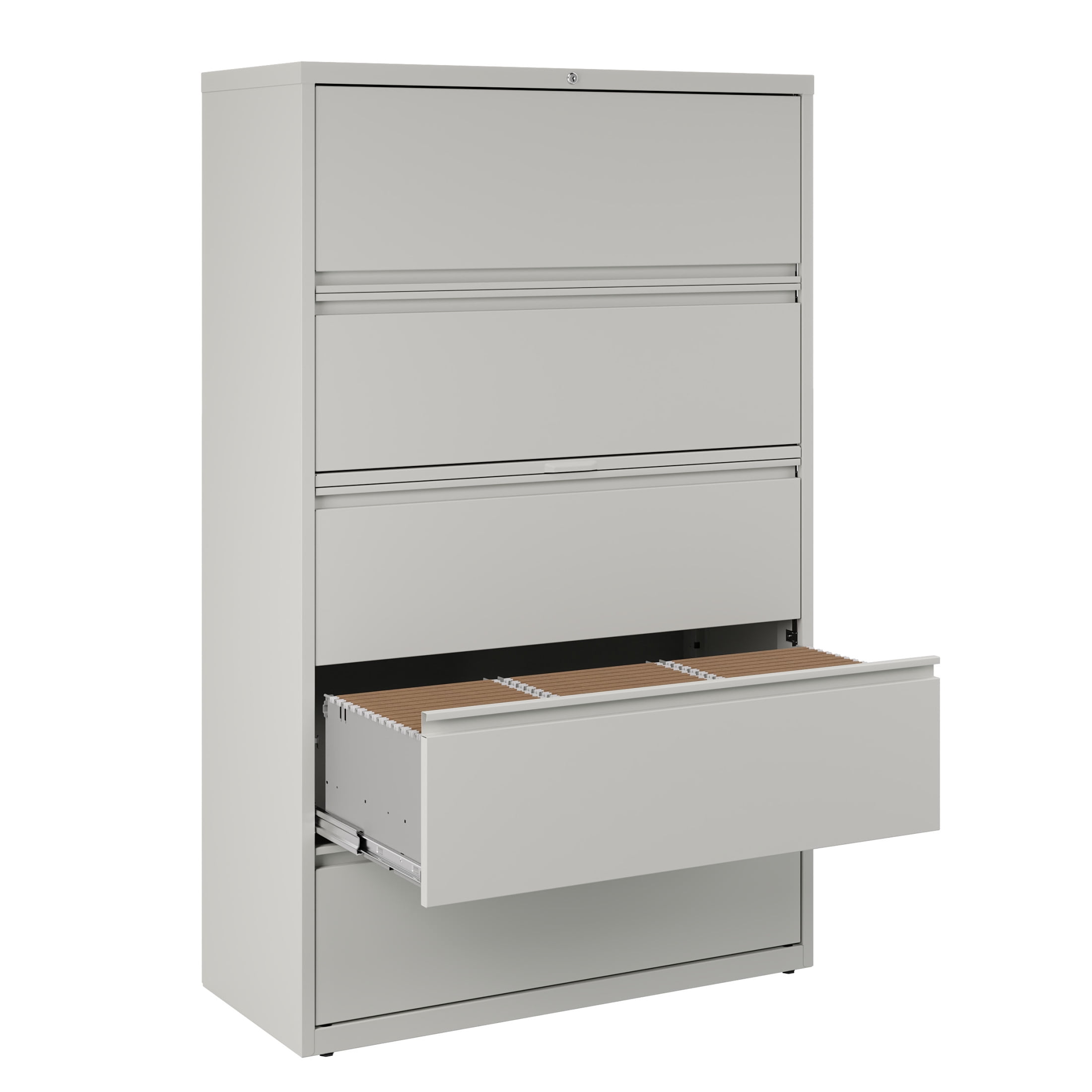 Hirsh 42 inch Wide 5 Drawer Metal Lateral File Cabinet for Home and Office, Holds Letter, Legal and A4 Hanging Folders, Gray