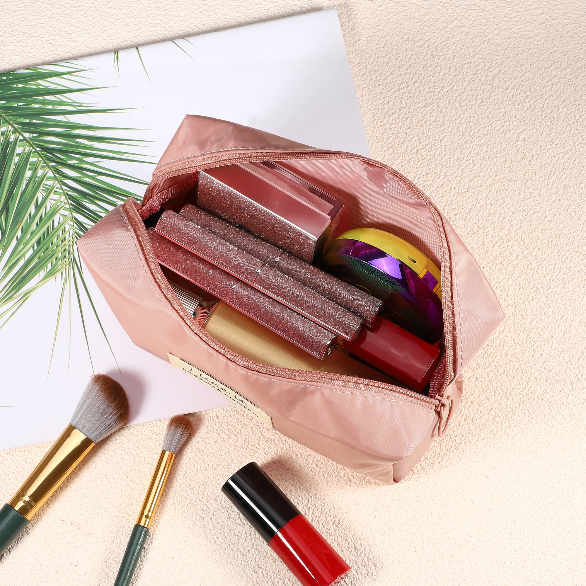 Unique Bargains 1 Pc Women Waterproof Makeup Bag for Business Travel Vacation Wedding Pink