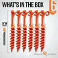 thumbnail image 5 of GROUNDGRABBA Lite Orange Tent Stakes 6 Pack, 5 of 7