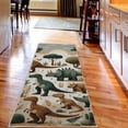 thumbnail image 3 of Ambesonne Dinosaur Decorative Rug Carpet, Jurassic Scenario Cartoon, 2' 5" x 7' 5", Ginger Olive Green Salmon, 3 of 3