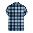 thumbnail image 6 of IWRICH Mens Plaid Button down Plus Size Shirts Short Sleeve Casual Summer Shirt Dress Shirts with Pocket 10-Light Blue XXXXXL, 6 of 6