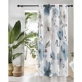 thumbnail image 3 of Abstract Blue Thermal Insulated Blackout Curtains for Bedroom 63 Length Brown Floral Vintage Watercolor Blossom Flowers Room Darkening Curtain 1 Panel Grommet Window Curtain Drape for Living Room, 3 of 7