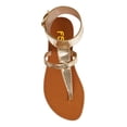 thumbnail image 2 of FSJ Women Split Open Toe Thong Sandals Wide Buckled Ankle Strap Flats Summer Beach Vacation Gladiator Sandals Size 8 Gold, 2 of 4