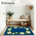 thumbnail image 3 of ODIKA 4'x6' Machine Washable Non-Slip Area Rug, Poinsettia Blossom Yuletide Themed Accent High Traffic Rug with Pad, Blue, 613254, 3 of 8