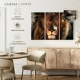 thumbnail image 4 of Elephant Stock Tough Lion Head Wall Art - Horizontal Multi Panel Canvas - Living Room Wall Decor - Animal Multi Panel - Brown And Black Decor - 57" x 36", 4 of 4