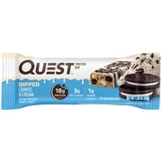 Quest Dipped Protein Bars, Low Sugar, High Protein, Cookies and Cream, 12 Count