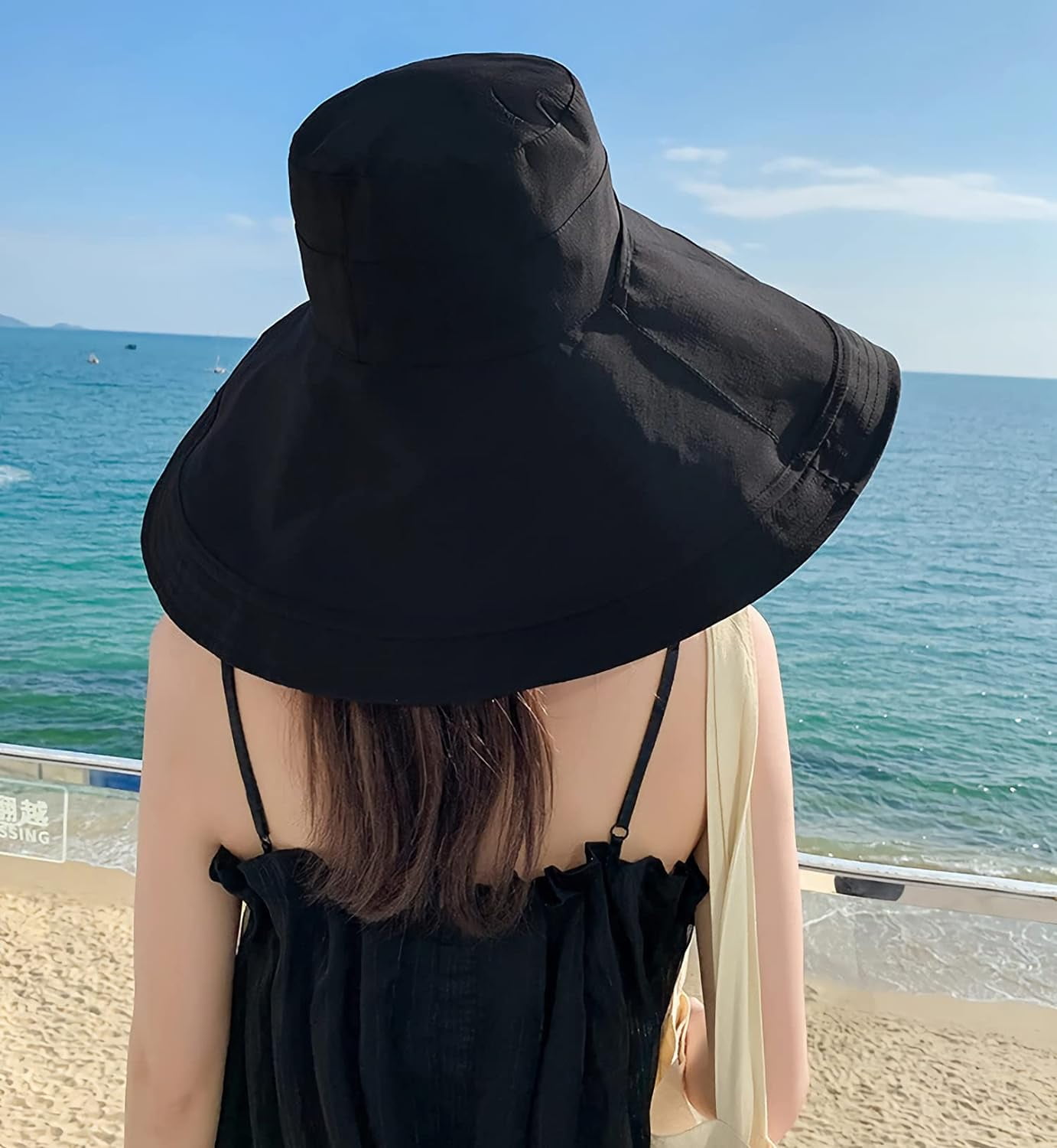 Super Wide Brim Women Sun Hat Cotton Floppy Packable 