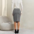 thumbnail image 4 of Suede Skirts for Women High Waist Wrap Midi Skirt Office Casual Twist Knot Skirts, XL, 4 of 7